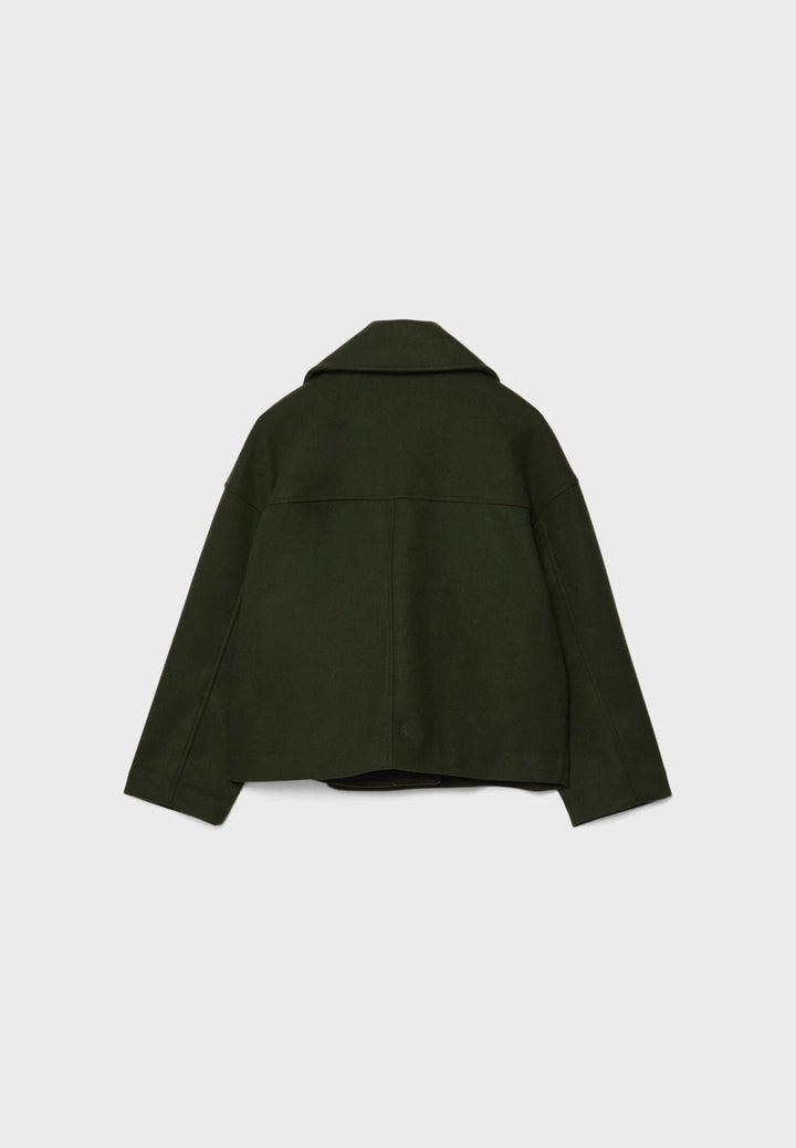 Jacka i ullblandning - Oversized - Dubbelknäppt - Kort ulljacka - Ullkappa för dam-Eva Jonsson