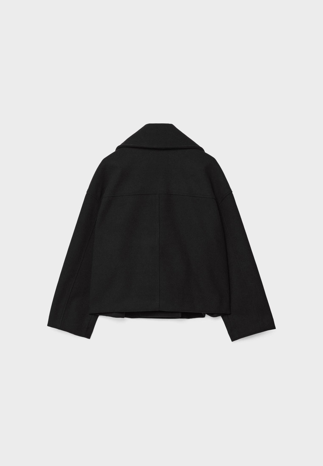 Jacka i ullblandning - Oversized - Dubbelknäppt - Kort ulljacka - Ullkappa för dam-Eva Jonsson