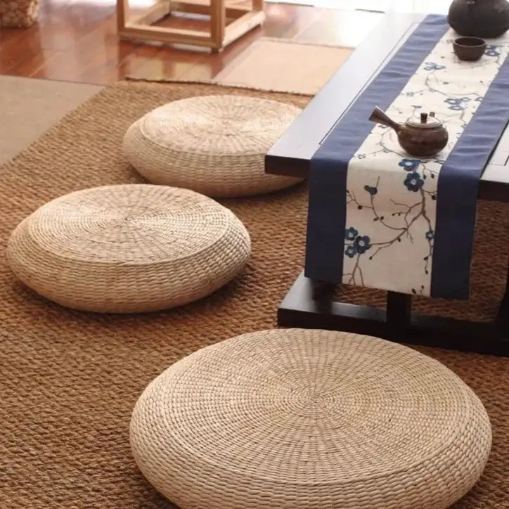 Japanskt hantverksmässigt tillverkade tatami-kuddar - Perfekta för meditation-Eva Jonsson