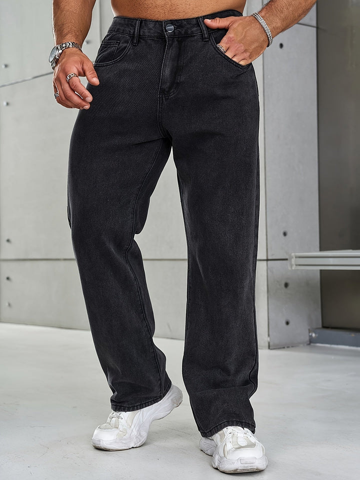 Jeans för män - Stretch - Raka ben - Loose Fit Jeans - Baggy Jeans-Eva Jonsson