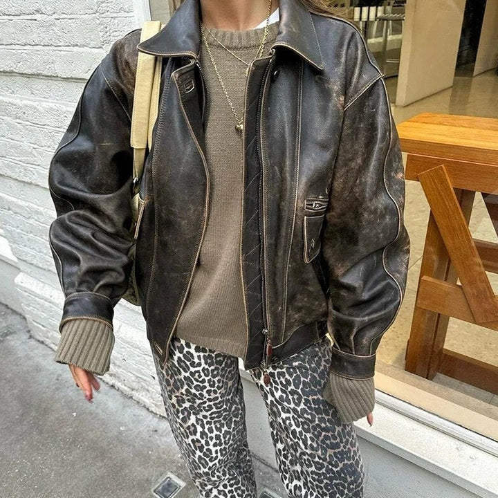 Jeans med leopardtryck - raka ben - stretch - löst sittande jeans - Damjeans-Eva Jonsson