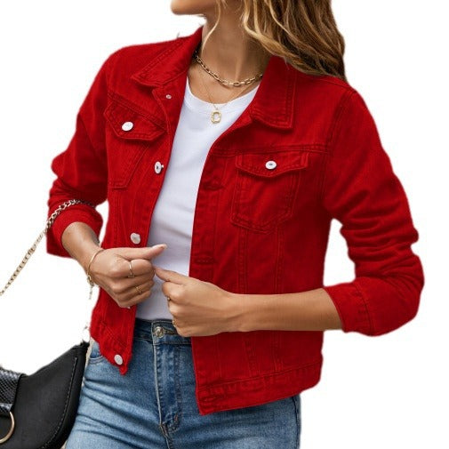 Jeansjacka - Klassisk kort slim fit jeansjacka för damer-Eva Jonsson