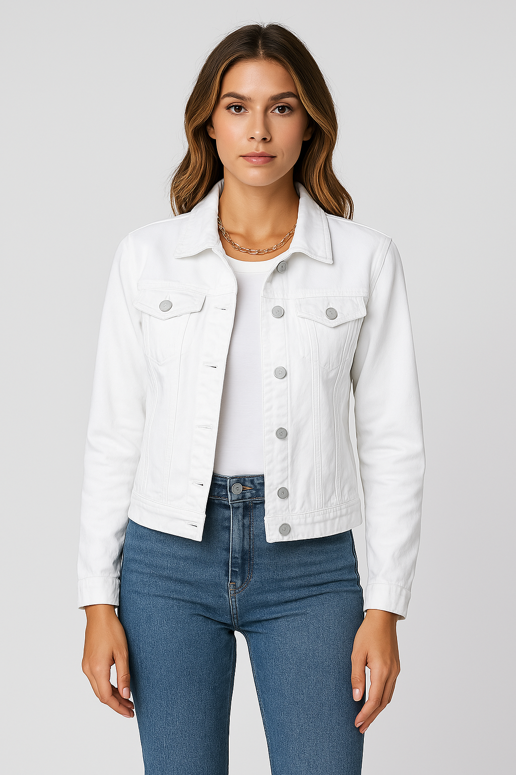 Jeansjacka - Klassisk kort slim fit jeansjacka för damer-Eva Jonsson