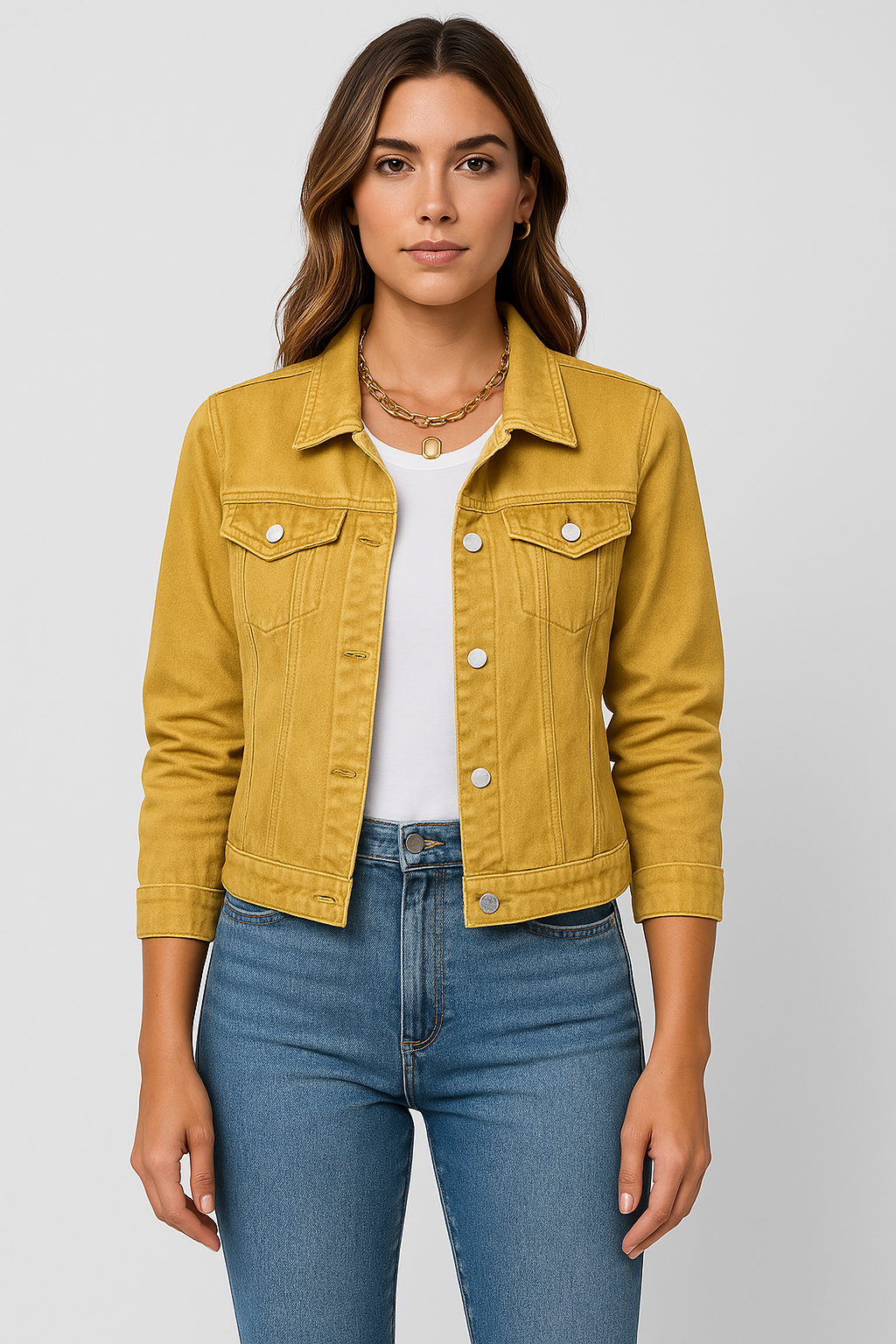 Jeansjacka - Klassisk kort slim fit jeansjacka för damer-Eva Jonsson