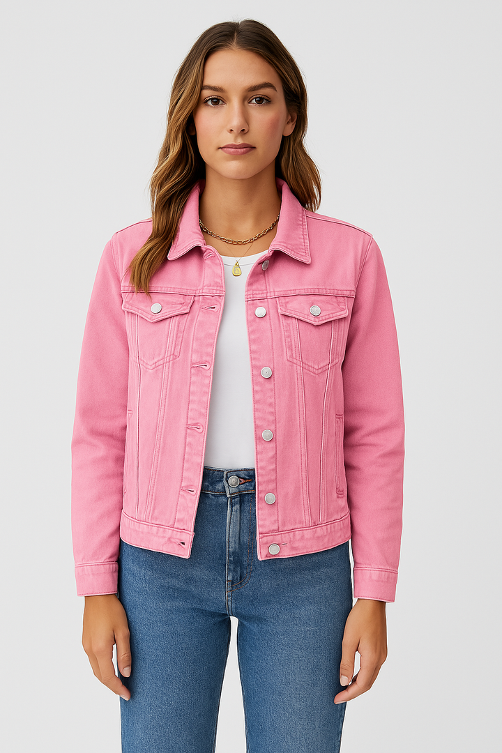 Jeansjacka - Klassisk kort slim fit jeansjacka för damer-Eva Jonsson