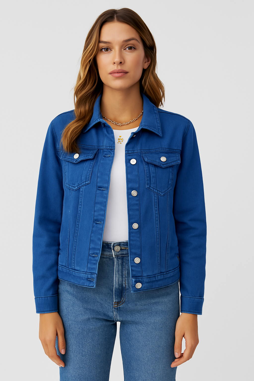 Jeansjacka - Klassisk kort slim fit jeansjacka för damer-Eva Jonsson