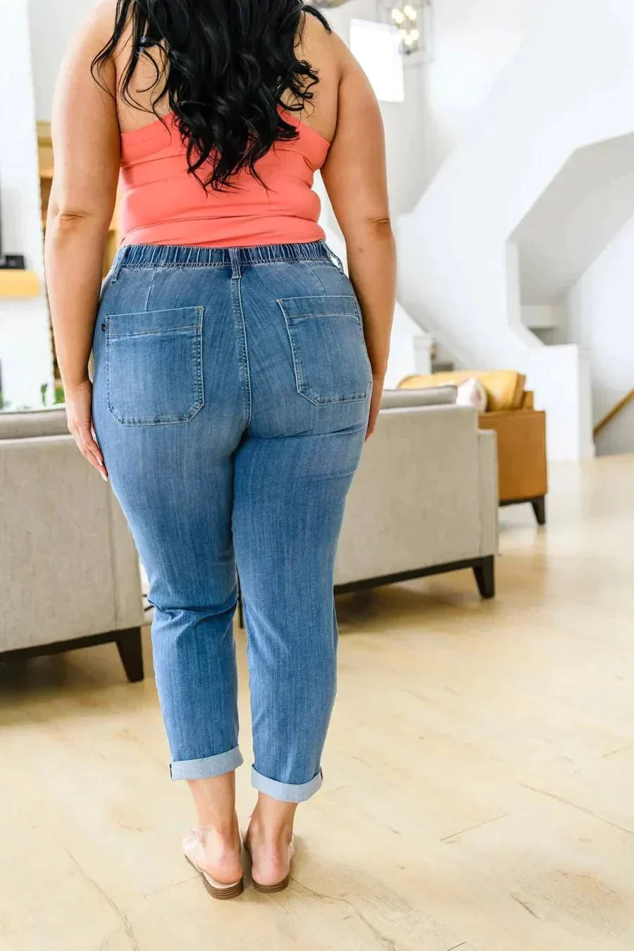 Jeggings - Stretch - Elastisk midja - Jeans Leggings - Dambyxor-Eva Jonsson