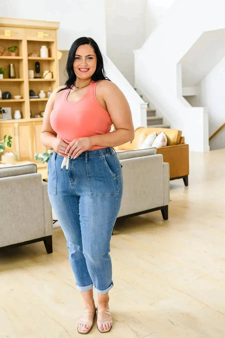 Jeggings - Stretch - Elastisk midja - Jeans Leggings - Dambyxor-Eva Jonsson
