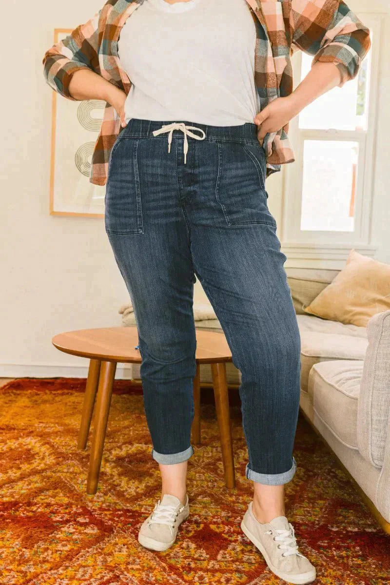Jeggings - Stretch - Elastisk midja - Jeans Leggings - Dambyxor-Eva Jonsson