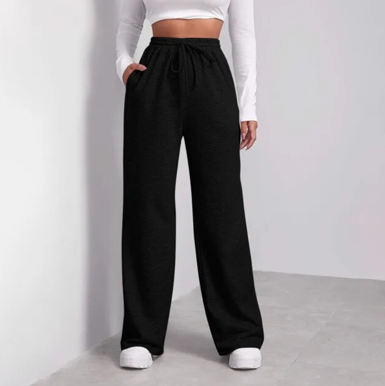 Joggers med vida ben | Drawstring | Straight Leg | Sweatpants med vida ben | Joggers för kvinnor-Eva Jonsson