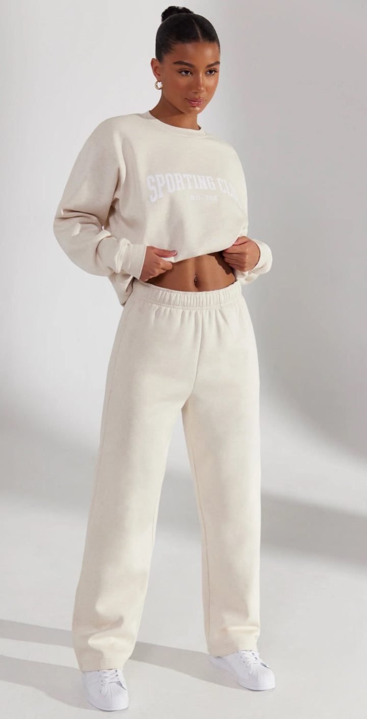 Joggers med vida ben | Elastisk midja | Dragsko | Sweatpants med vida ben | Dambyxor-Eva Jonsson