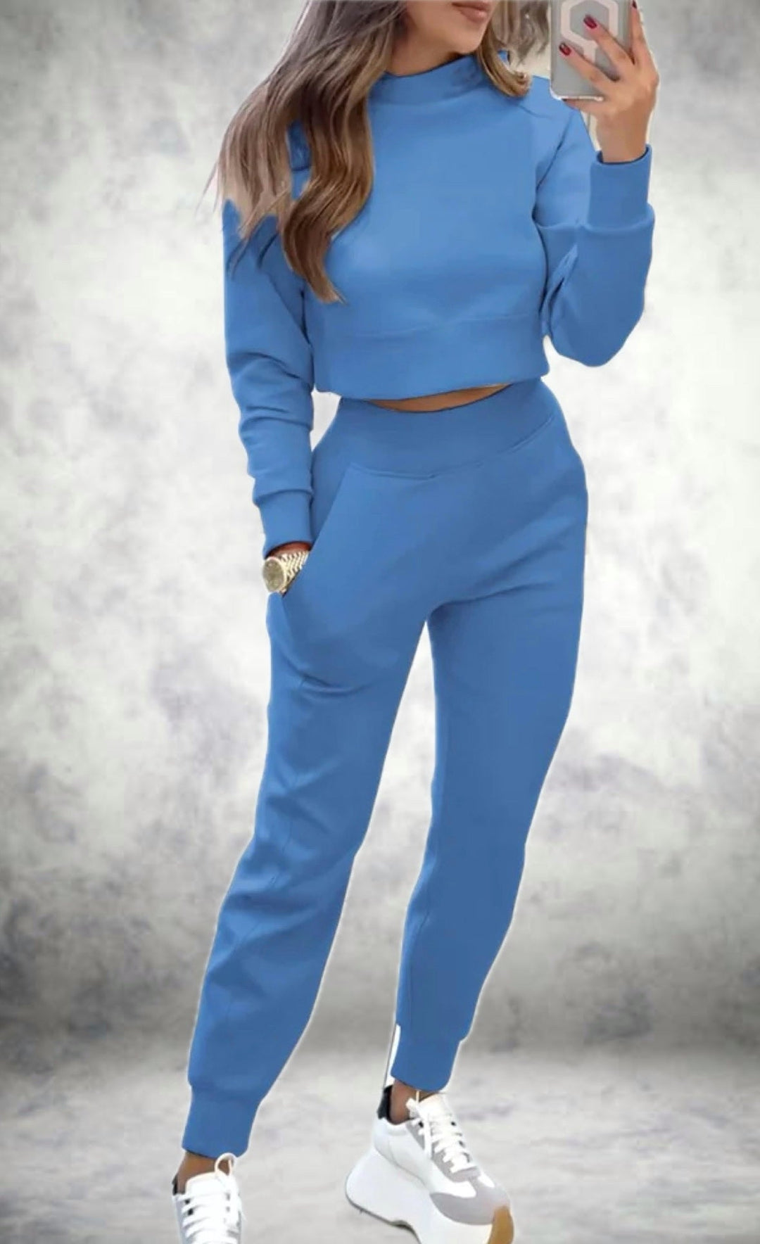 Joggerset - Bekvämt - Cropped - Sweatset - Damkläder-Eva Jonsson