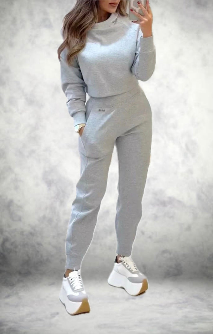 Joggerset - Bekvämt - Cropped - Sweatset - Damkläder-Eva Jonsson