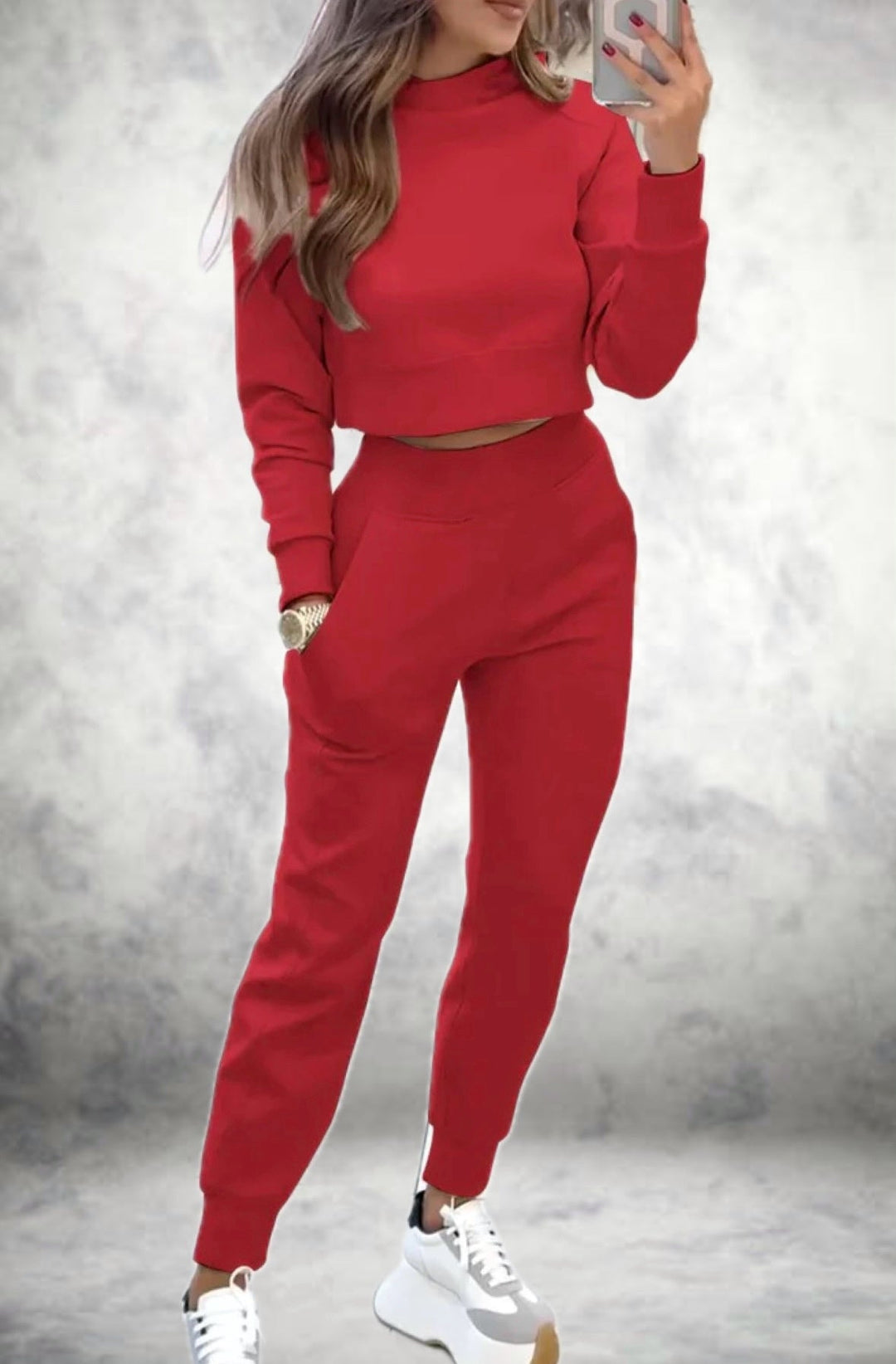 Joggerset - Bekvämt - Cropped - Sweatset - Damkläder-Eva Jonsson