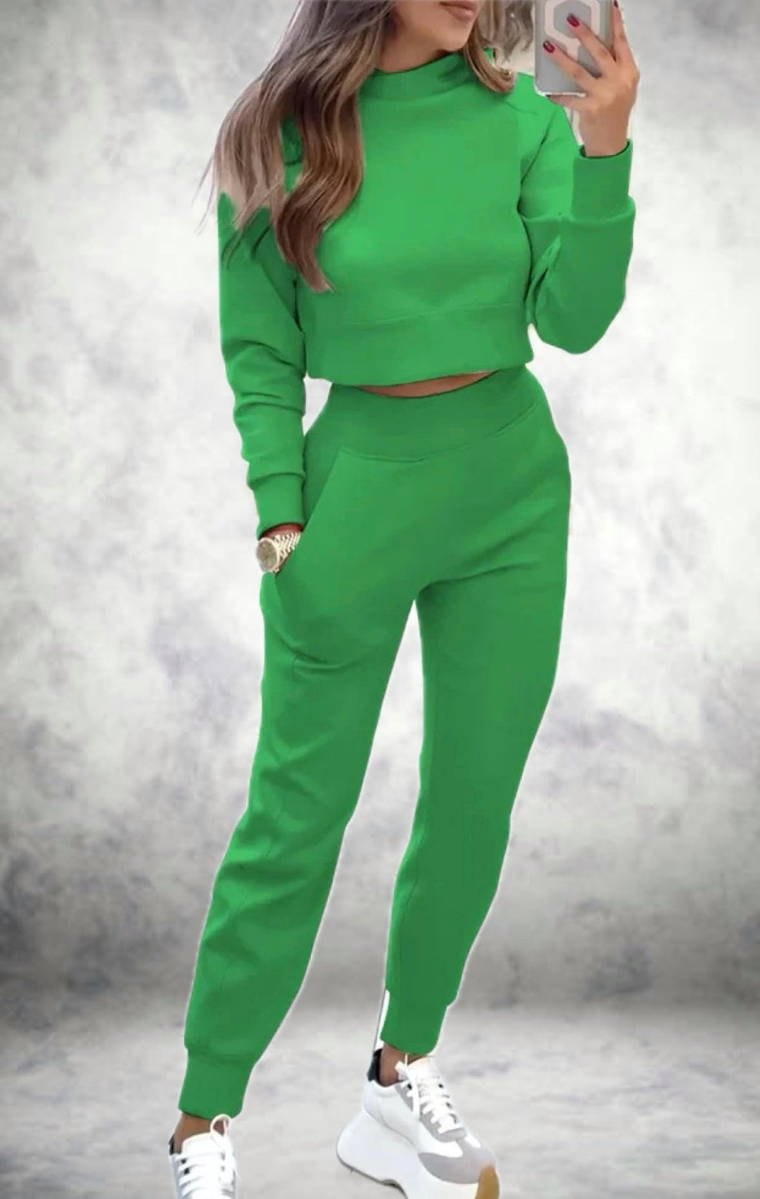 Joggerset - Bekvämt - Cropped - Sweatset - Damkläder-Eva Jonsson