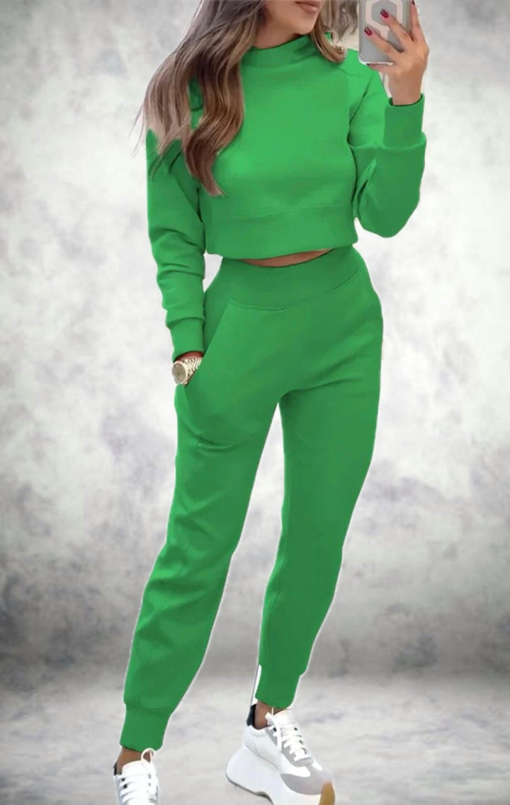Joggerset - Bekvämt - Cropped - Sweatset - Damkläder-Eva Jonsson