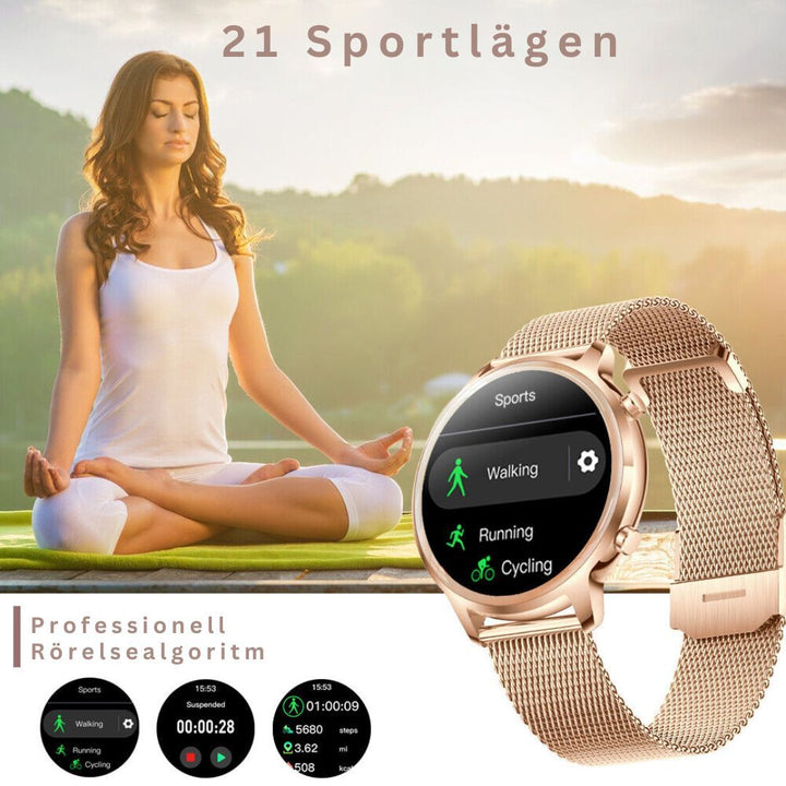 Journey rund smartklocka | Unisex Bluetooth Fitness Tracker med pekskärm-Eva Jonsson