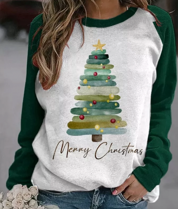 Jul Sweatshirt | Långärmad | Julgran | Jul Pullover | Damtröja-Eva Jonsson