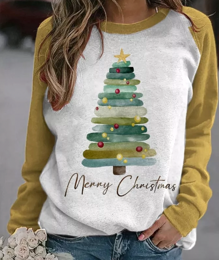 Jul Sweatshirt | Långärmad | Julgran | Jul Pullover | Damtröja-Eva Jonsson