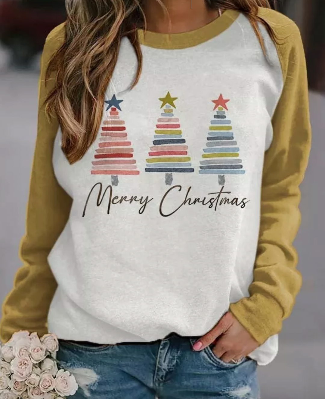 Jul Sweatshirt - Rund hals - Långärmad - Jul Pullover - Damkläder-Eva Jonsson