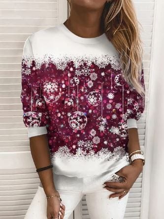 Jul Sweatshirt | Sparkly | Långärmad | Jul Pullover | Damkläder-Eva Jonsson
