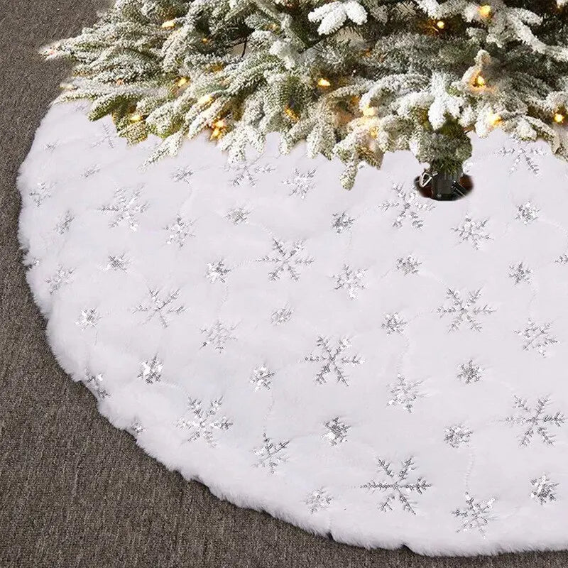Julgrans kjol - Rund - Vit - Julmatta - Juldekoration-Eva Jonsson
