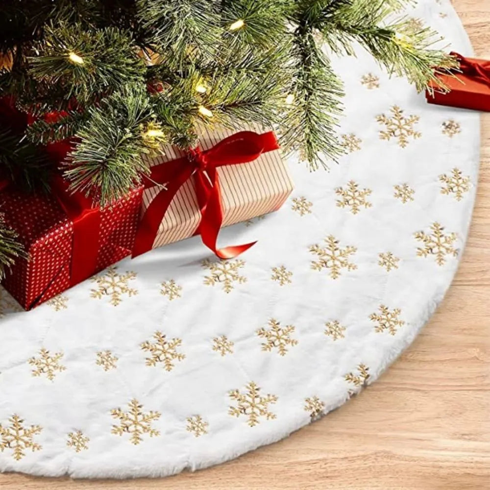 Julgrans kjol - Rund - Vit - Julmatta - Juldekoration-Eva Jonsson