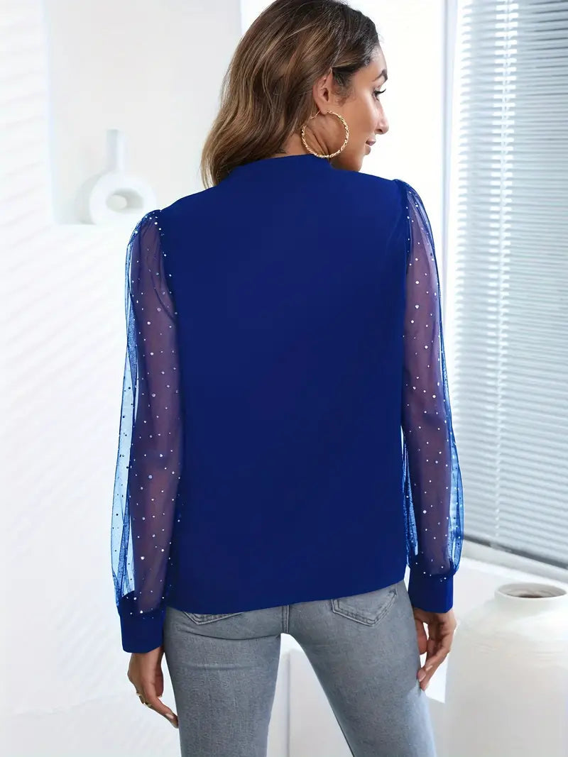 Julianne Blus | Elegant skjorta med lång ärm i mesh-Eva Jonsson