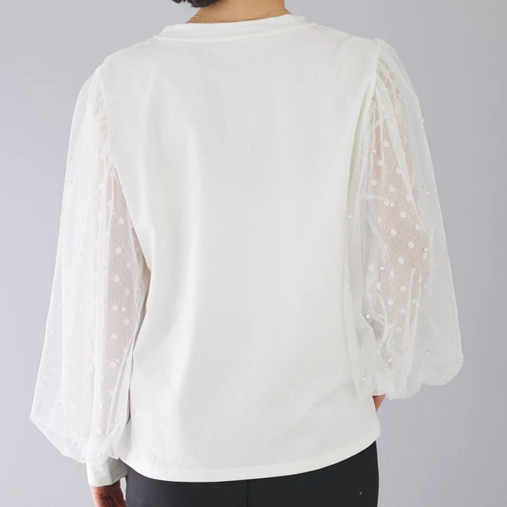 Julianne Blus | Elegant skjorta med lång ärm i mesh-Eva Jonsson