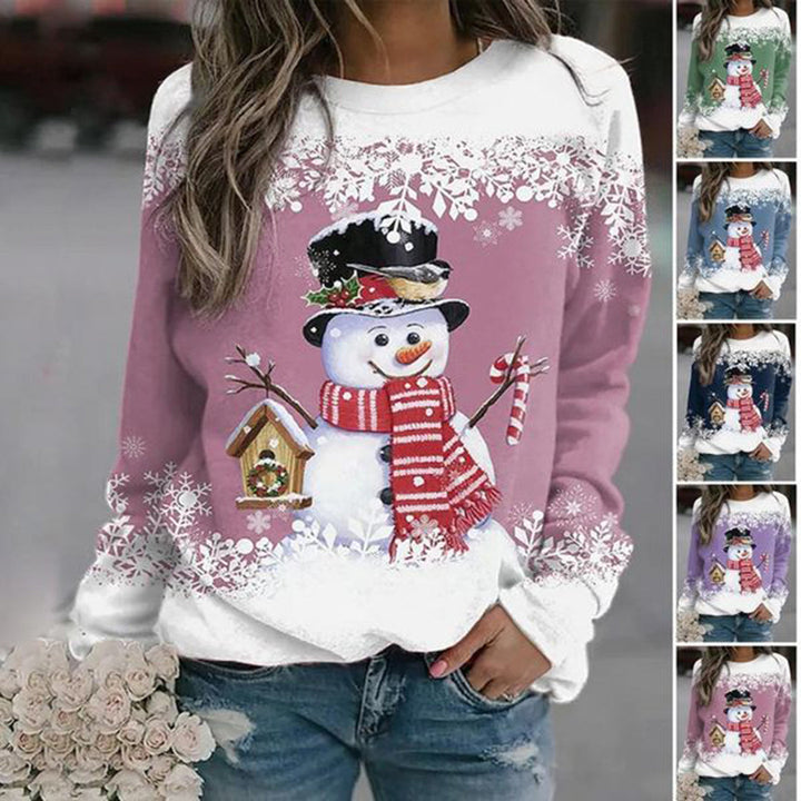 Jultröja - Långärmad Loose Fit Xmas Jumper Sweatshirt för kvinnor-Eva Jonsson