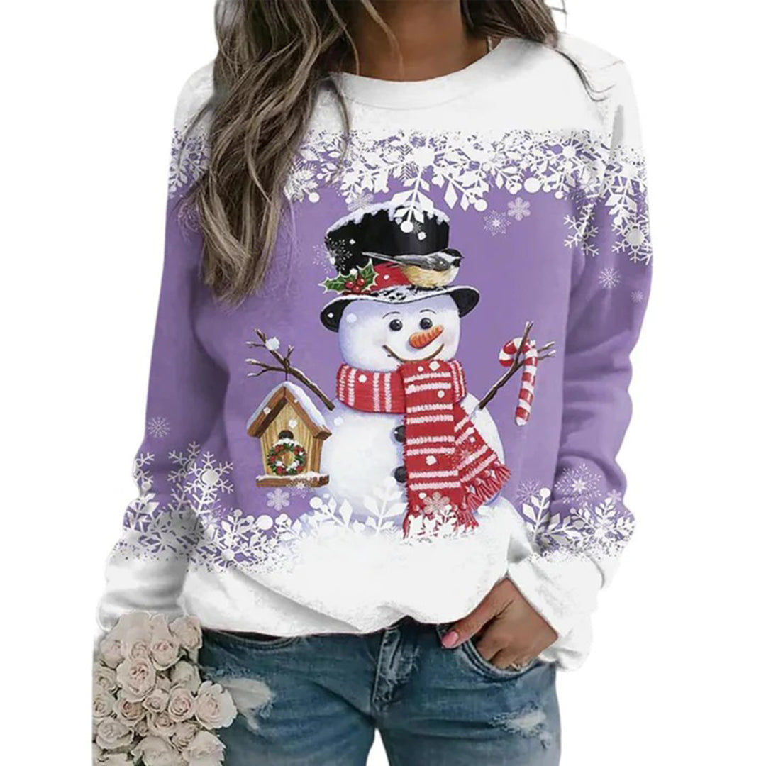 Jultröja - Långärmad Loose Fit Xmas Jumper Sweatshirt för kvinnor-Eva Jonsson