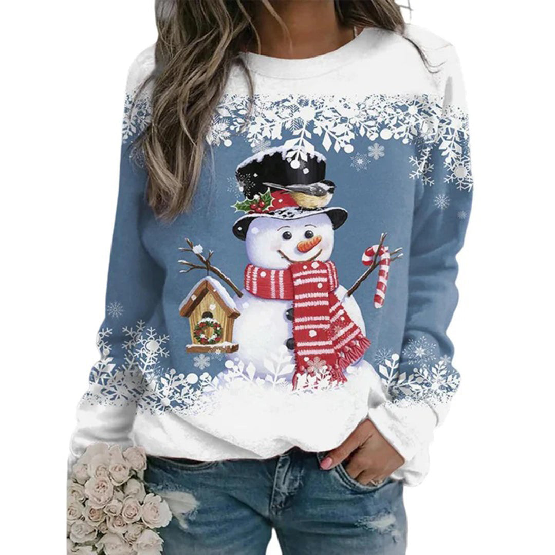 Jultröja - Långärmad Loose Fit Xmas Jumper Sweatshirt för kvinnor-Eva Jonsson