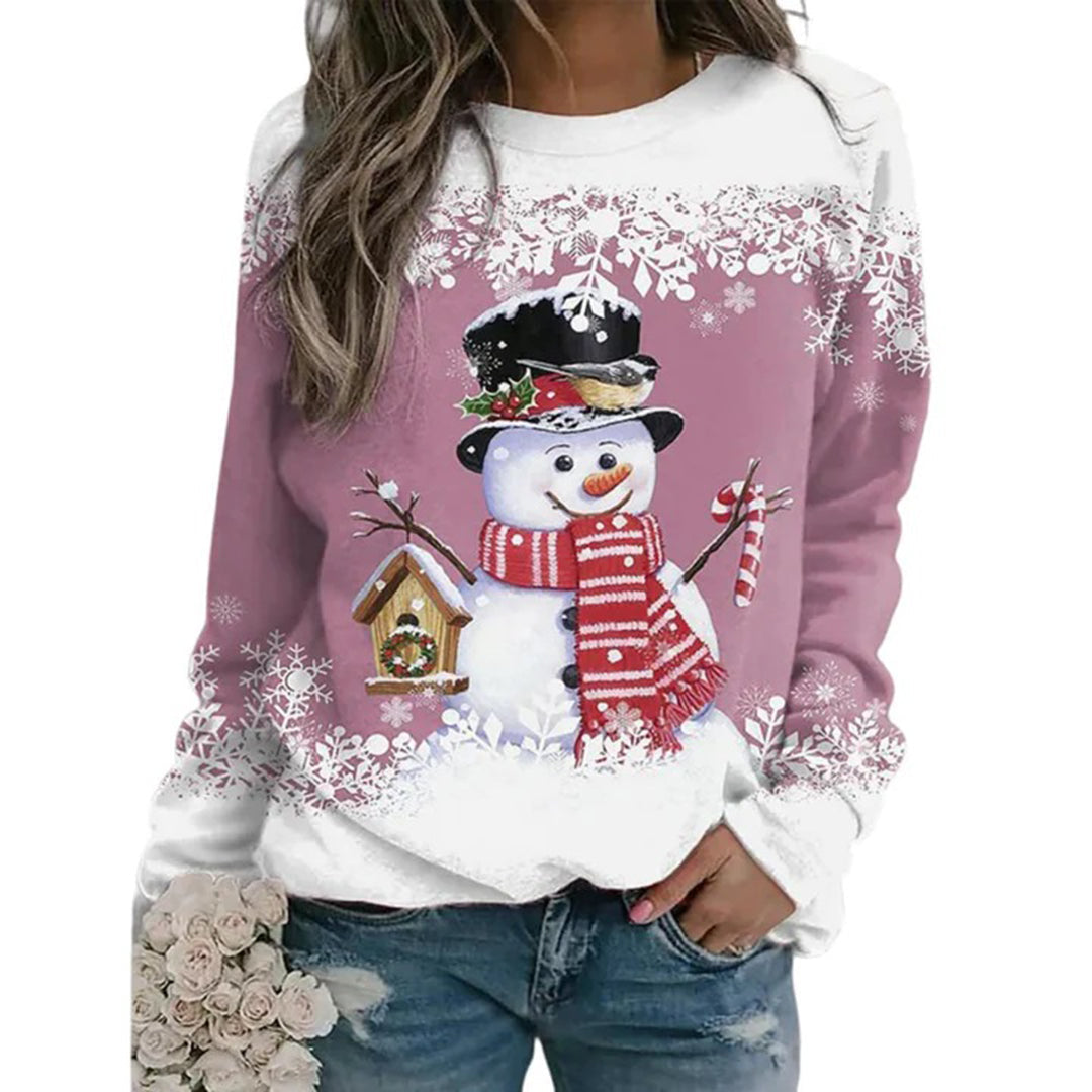 Jultröja - Långärmad Loose Fit Xmas Jumper Sweatshirt för kvinnor-Eva Jonsson