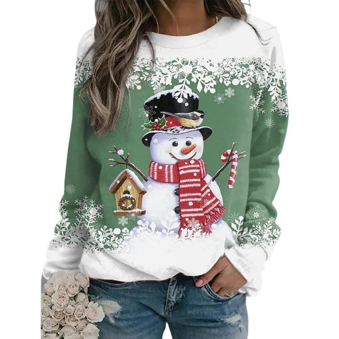 Jultröja - Långärmad Loose Fit Xmas Jumper Sweatshirt för kvinnor-Eva Jonsson
