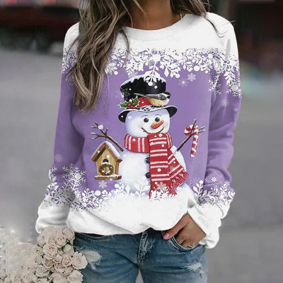 Jultröja - Långärmad Loose Fit Xmas Jumper Sweatshirt för kvinnor-Eva Jonsson