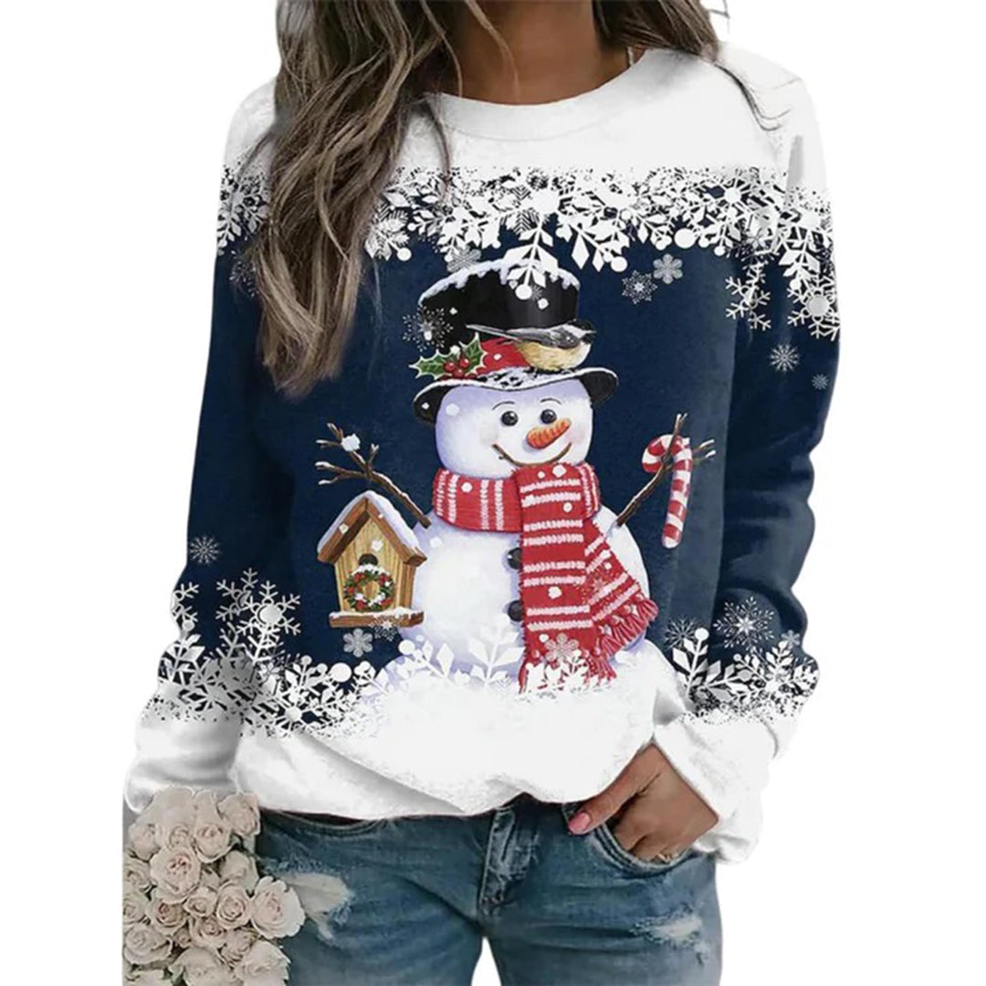 Jultröja - Långärmad Loose Fit Xmas Jumper Sweatshirt för kvinnor-Eva Jonsson