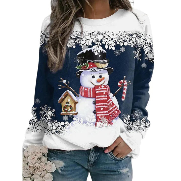 Jultröja - Långärmad Loose Fit Xmas Jumper Sweatshirt för kvinnor-Eva Jonsson