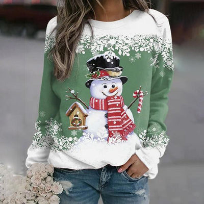 Jultröja - Långärmad Loose Fit Xmas Jumper Sweatshirt för kvinnor-Eva Jonsson