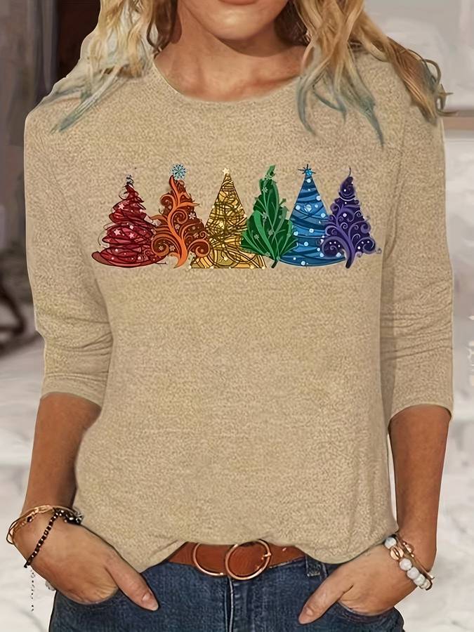 Jultröja - Löst Sittande Julgranströja Med Lång Ärm För Kvinnor-Eva Jonsson