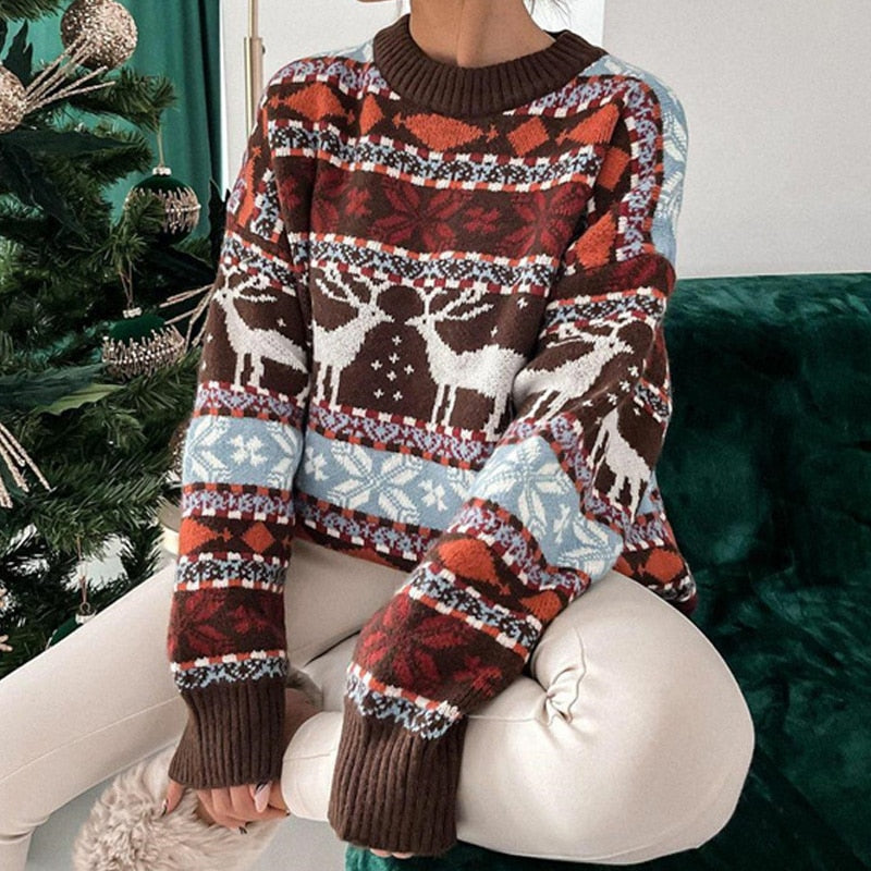 Jultröja | Oversized | Långärmad | Stickade jultröjor | Damtröja-Eva Jonsson