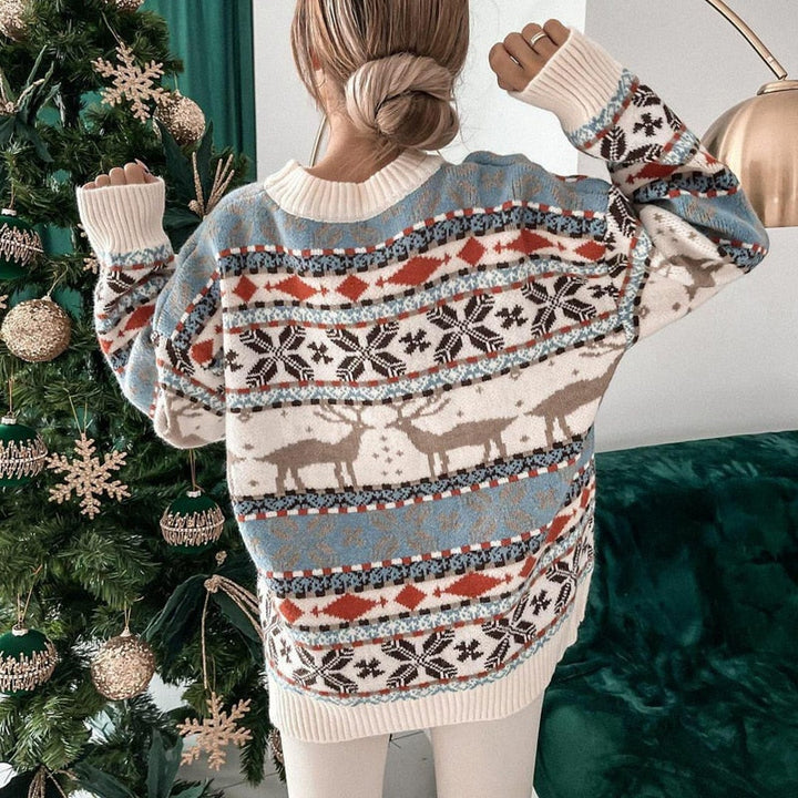 Jultröja | Oversized | Långärmad | Stickade jultröjor | Damtröja-Eva Jonsson