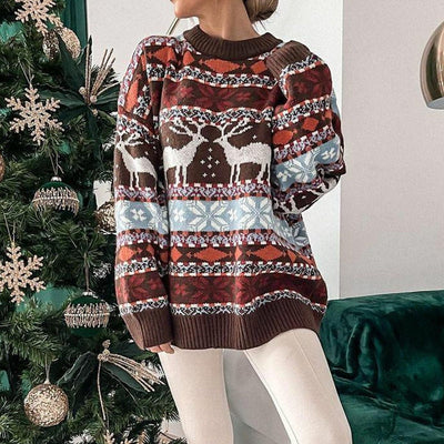 Jultröja | Oversized | Långärmad | Stickade jultröjor | Damtröja-Eva Jonsson