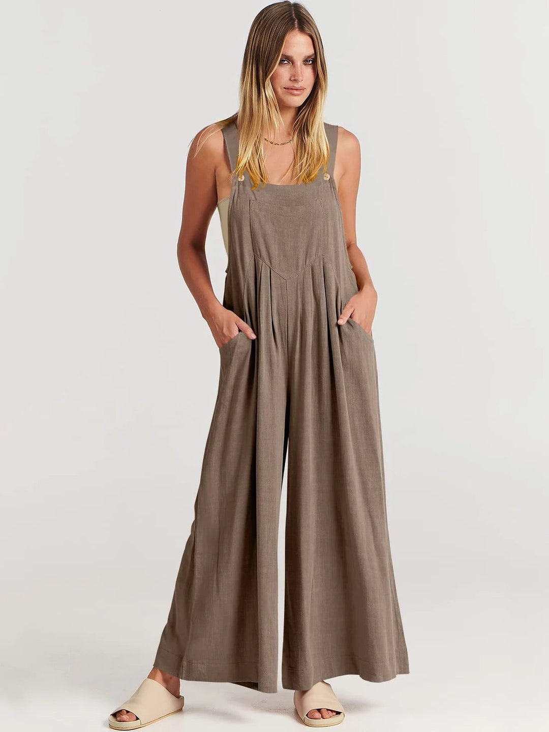 Jumpsuit | Ärmlös | Löst sittande | Jumpsuit med vida ben | Overall-Eva Jonsson