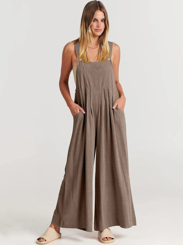 Jumpsuit | Ärmlös | Löst sittande | Jumpsuit med vida ben | Overall-Eva Jonsson