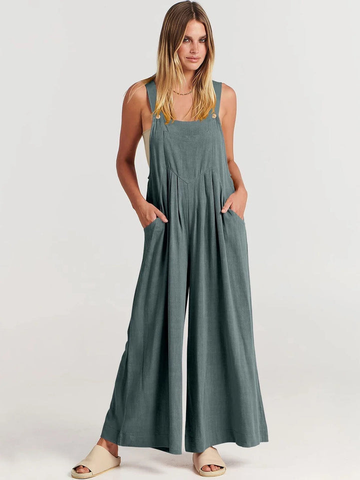 Jumpsuit | Ärmlös | Löst sittande | Jumpsuit med vida ben | Overall-Eva Jonsson