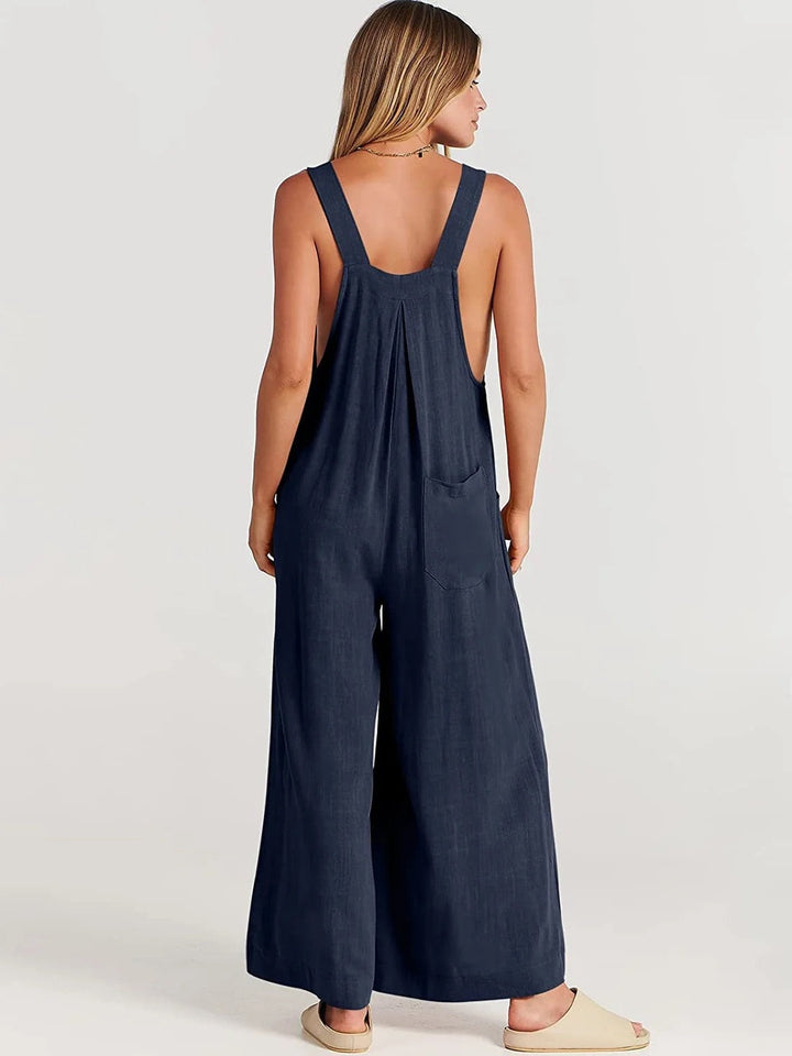 Jumpsuit | Ärmlös | Löst sittande | Jumpsuit med vida ben | Overall-Eva Jonsson