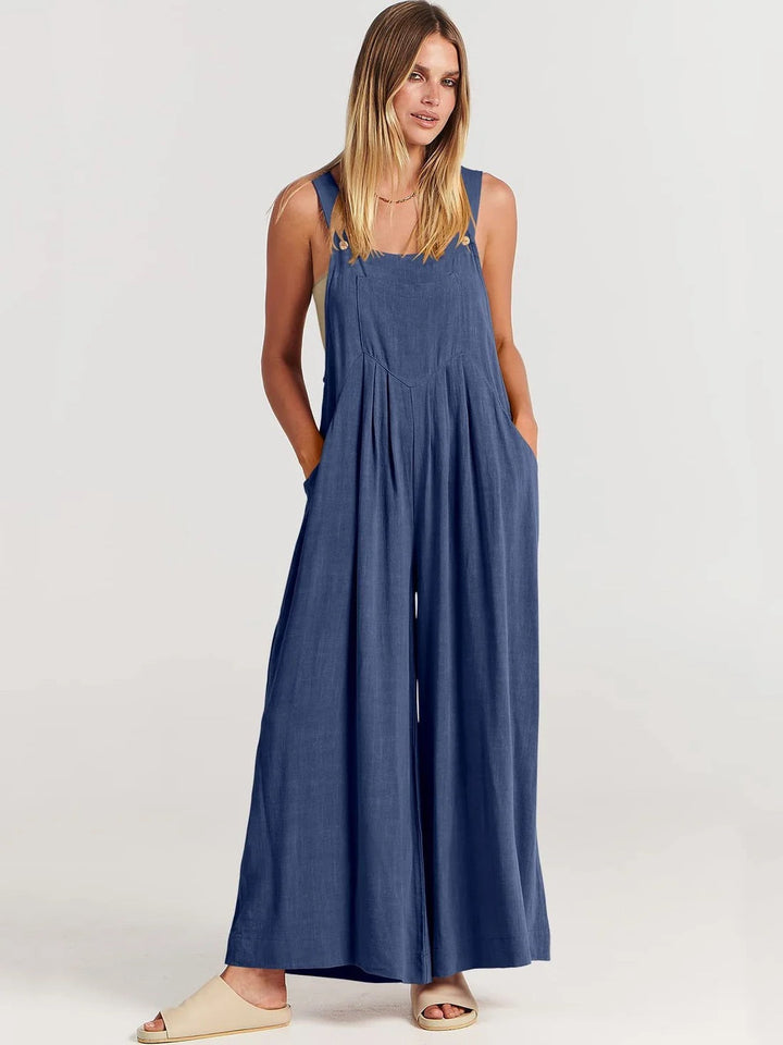 Jumpsuit | Ärmlös | Löst sittande | Jumpsuit med vida ben | Overall-Eva Jonsson