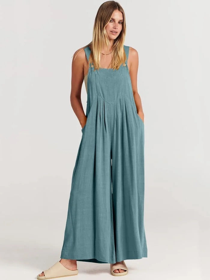 Jumpsuit | Ärmlös | Löst sittande | Jumpsuit med vida ben | Overall-Eva Jonsson