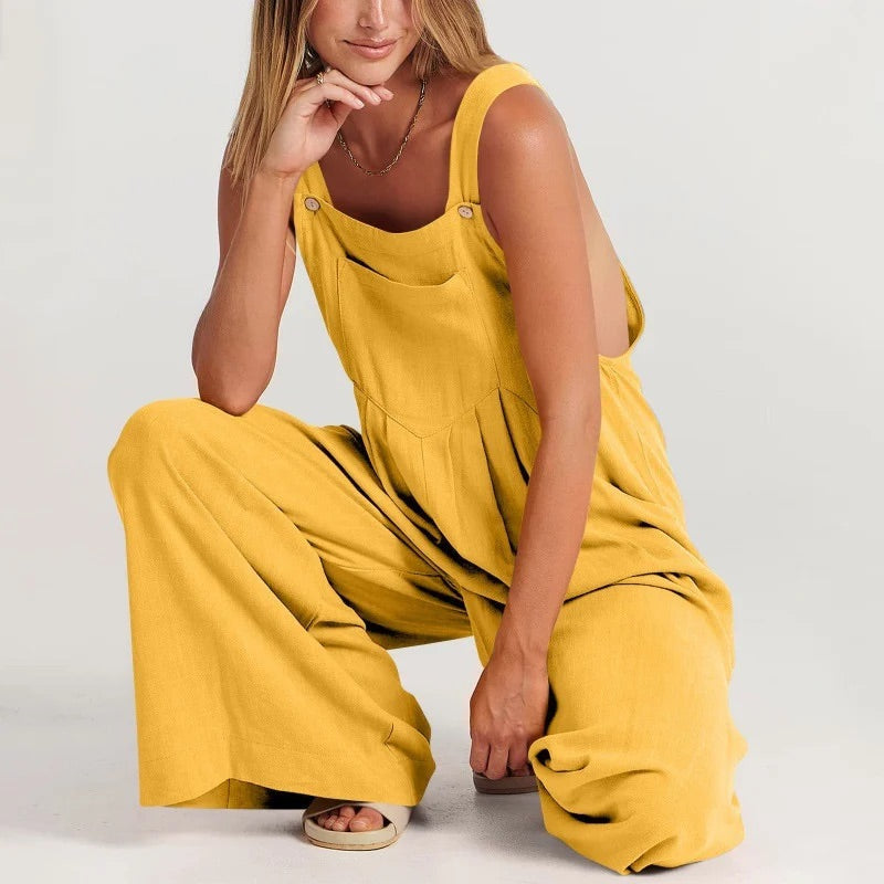 Jumpsuit | Ärmlös | Löst sittande | Jumpsuit med vida ben | Overall-Eva Jonsson