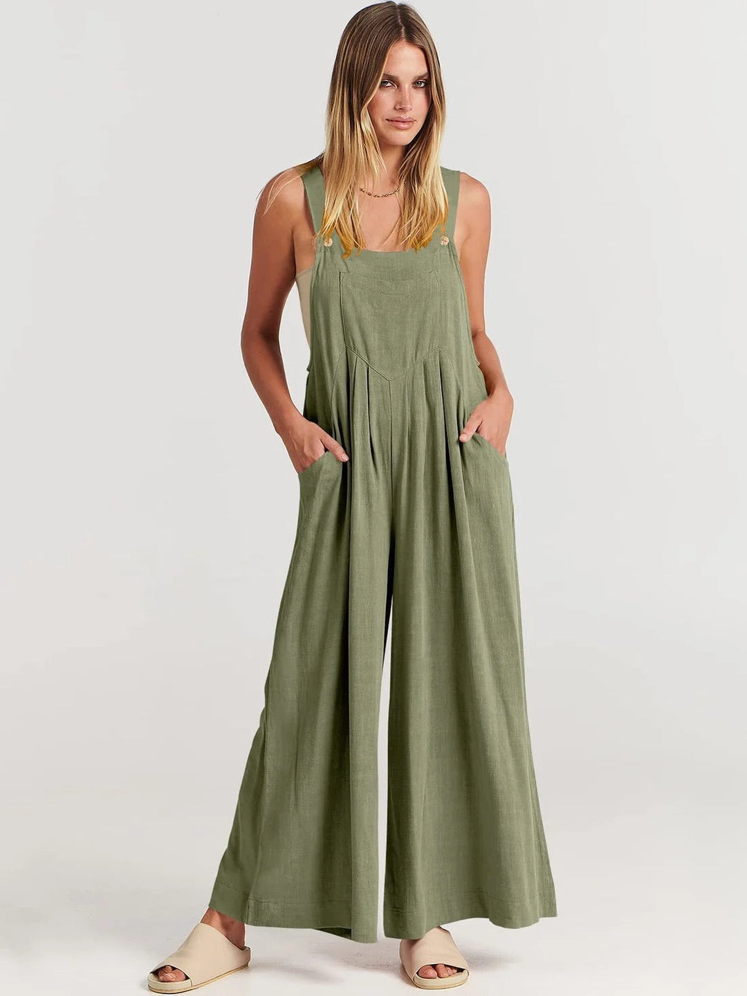 Jumpsuit | Ärmlös | Löst sittande | Jumpsuit med vida ben | Overall-Eva Jonsson